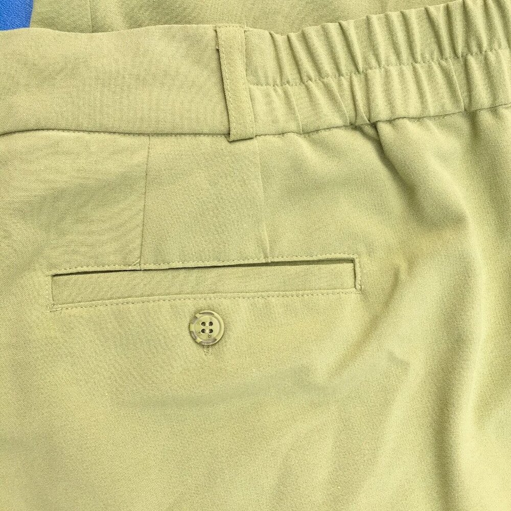 Maggie Barnes Catherines Diane Fit Pants 24WP Green Wide Leg Cuff Career NEW - Picture 7 of 12